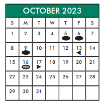 District School Academic Calendar for Miller Intermediate for October 2023