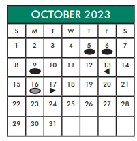 District School Academic Calendar for Holub Middle for October 2023