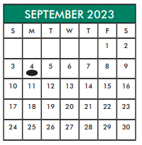 District School Academic Calendar for Admin Services for September 2023