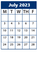 District School Academic Calendar for Serv By Appt for July 2023