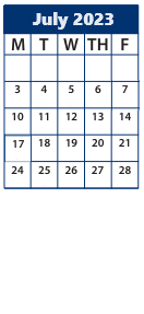 District School Academic Calendar for Central School for July 2023