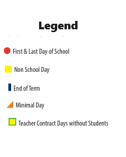 District School Academic Calendar Legend for Grovecrest School