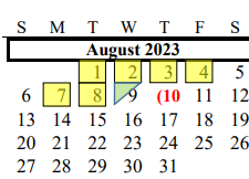 District School Academic Calendar for Manvel High School for August 2023