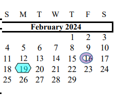 District School Academic Calendar for Fairview Junior High for February 2024