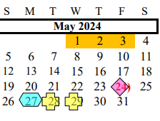 District School Academic Calendar for G W Harby Junior High for May 2024