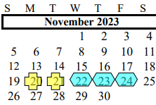 District School Academic Calendar for Alvin Elementary for November 2023