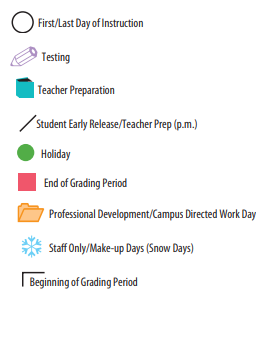 District School Academic Calendar Legend for Rogers Elementary