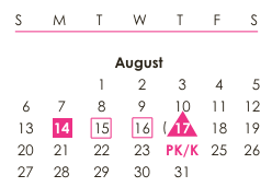 District School Academic Calendar for Clark Middle School for August 2023