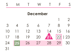 District School Academic Calendar for Chugiak High School for December 2023