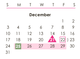 District School Academic Calendar for Chugiak Elementary for December 2023