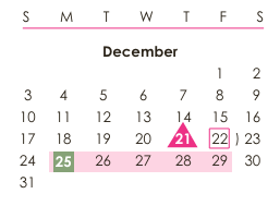 District School Academic Calendar for Turnagain Elementary for December 2023