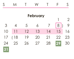 District School Academic Calendar for Hanshew Middle School for February 2024