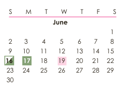 District School Academic Calendar for Mountain View Elementary for June 2024