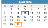 District School Academic Calendar for Huron High School for April 2024