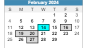 District School Academic Calendar for Community High School for February 2024