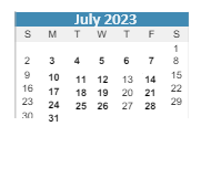 District School Academic Calendar for Community High School for July 2023