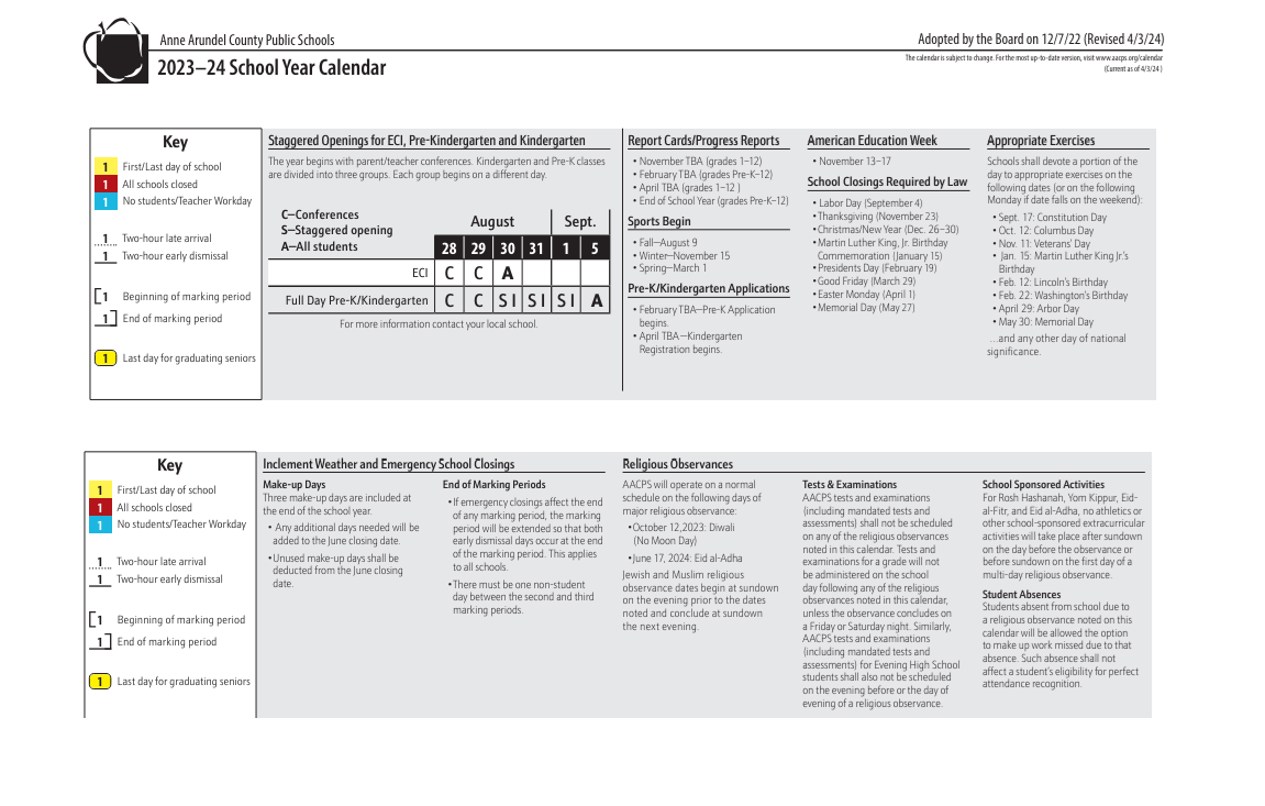 District School Academic Calendar Key for Georgetown East Elementary
