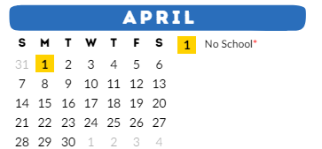 District School Academic Calendar for Appleton Community Learning Center for April 2024