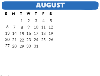 District School Academic Calendar for Odyssey-magellan for August 2023