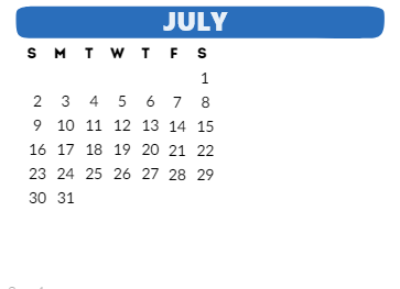 District School Academic Calendar for Appleton Community Learning Center for July 2023