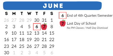 District School Academic Calendar for Appleton Community Learning Center for June 2024