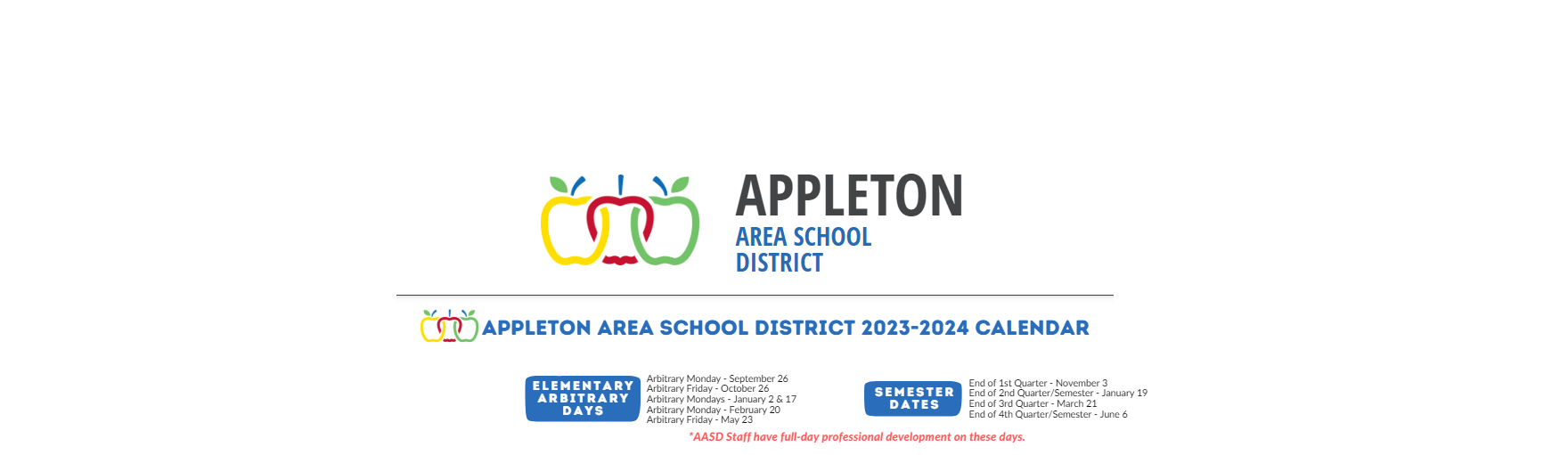 District School Academic Calendar Key for Appleton Community Learning Center