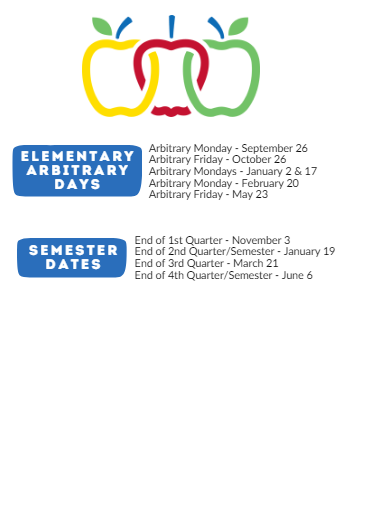 District School Academic Calendar Legend for Richmond Elementary