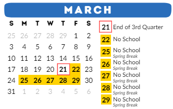 District School Academic Calendar for Odyssey-magellan for March 2024