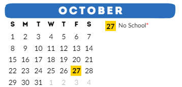 District School Academic Calendar for Odyssey-magellan for October 2023