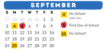 District School Academic Calendar for Appleton Community Learning Center for September 2023