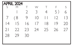 District School Academic Calendar for Bryant Elementary for April 2024