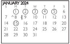 District School Academic Calendar for Amos Elementary for January 2024