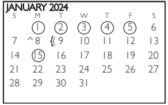District School Academic Calendar for Bryant Elementary for January 2024