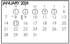 District School Academic Calendar for Bowie High School for January 2024