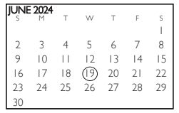 District School Academic Calendar for Knox Elementary for June 2024