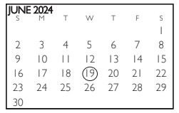 District School Academic Calendar for Bryant Elementary for June 2024