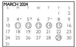 District School Academic Calendar for Jane Ellis Elementary School for March 2024