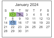 District School Academic Calendar for Aurora Quest Academy for January 2024