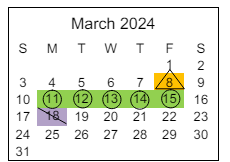 District School Academic Calendar for Options School for March 2024