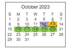 District School Academic Calendar for Sixth Avenue Elementary School for October 2023