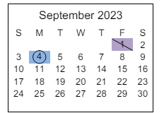 District School Academic Calendar for East Middle School for September 2023