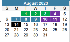 District School Academic Calendar for Bowie High School for August 2023