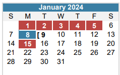 District School Academic Calendar for Mills Elementary for January 2024