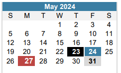 District School Academic Calendar for Kocurek Elementary for May 2024