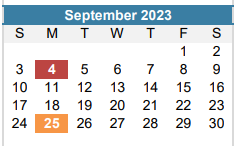 District School Academic Calendar for Mcbee Elementary for September 2023