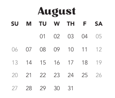 District School Academic Calendar for Pine Tree Elementary School for August 2023