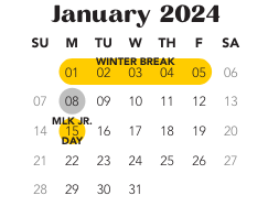 District School Academic Calendar for Pine Tree Elementary School for January 2024
