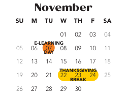 District School Academic Calendar for Pine Tree Elementary School for November 2023