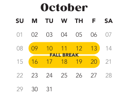 District School Academic Calendar for Pine Tree Elementary School for October 2023