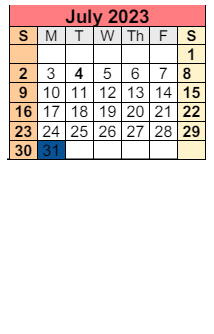 District School Academic Calendar for Daphne Middle School for July 2023